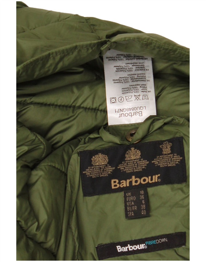 Barbour Dame Oversized Polstret Jakke UK 10 Small Khaki Polyester