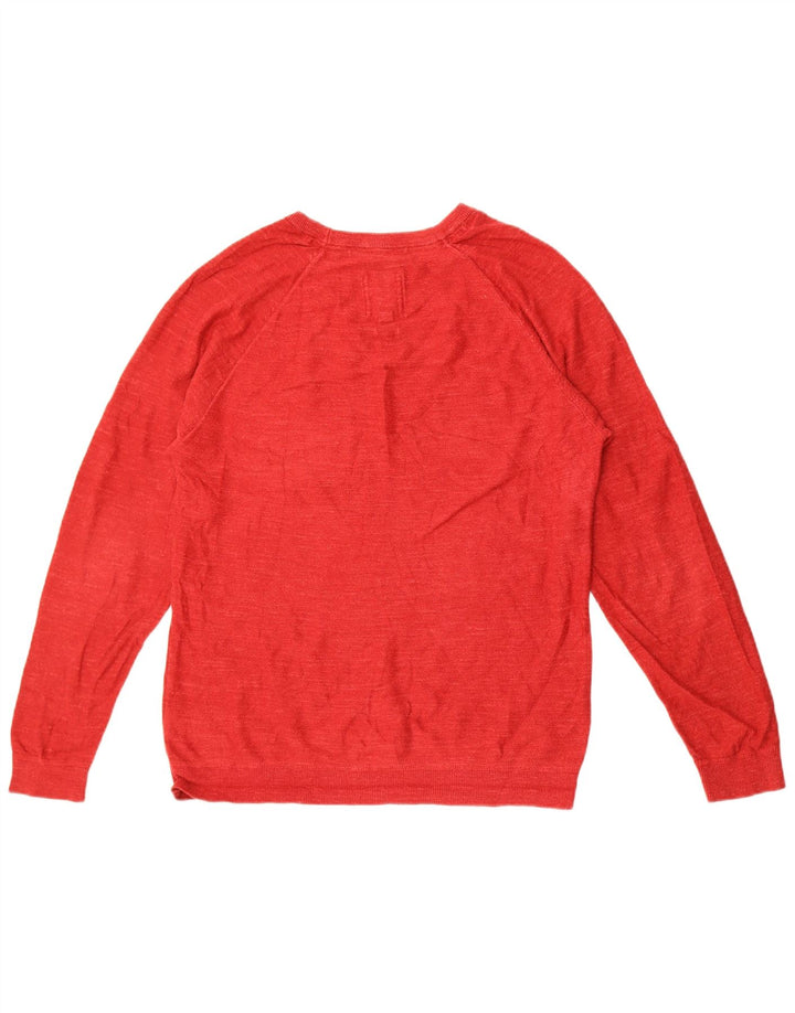 Fat Face Herre Boat Neck Jumper Sweater Medium Rød Bomuld