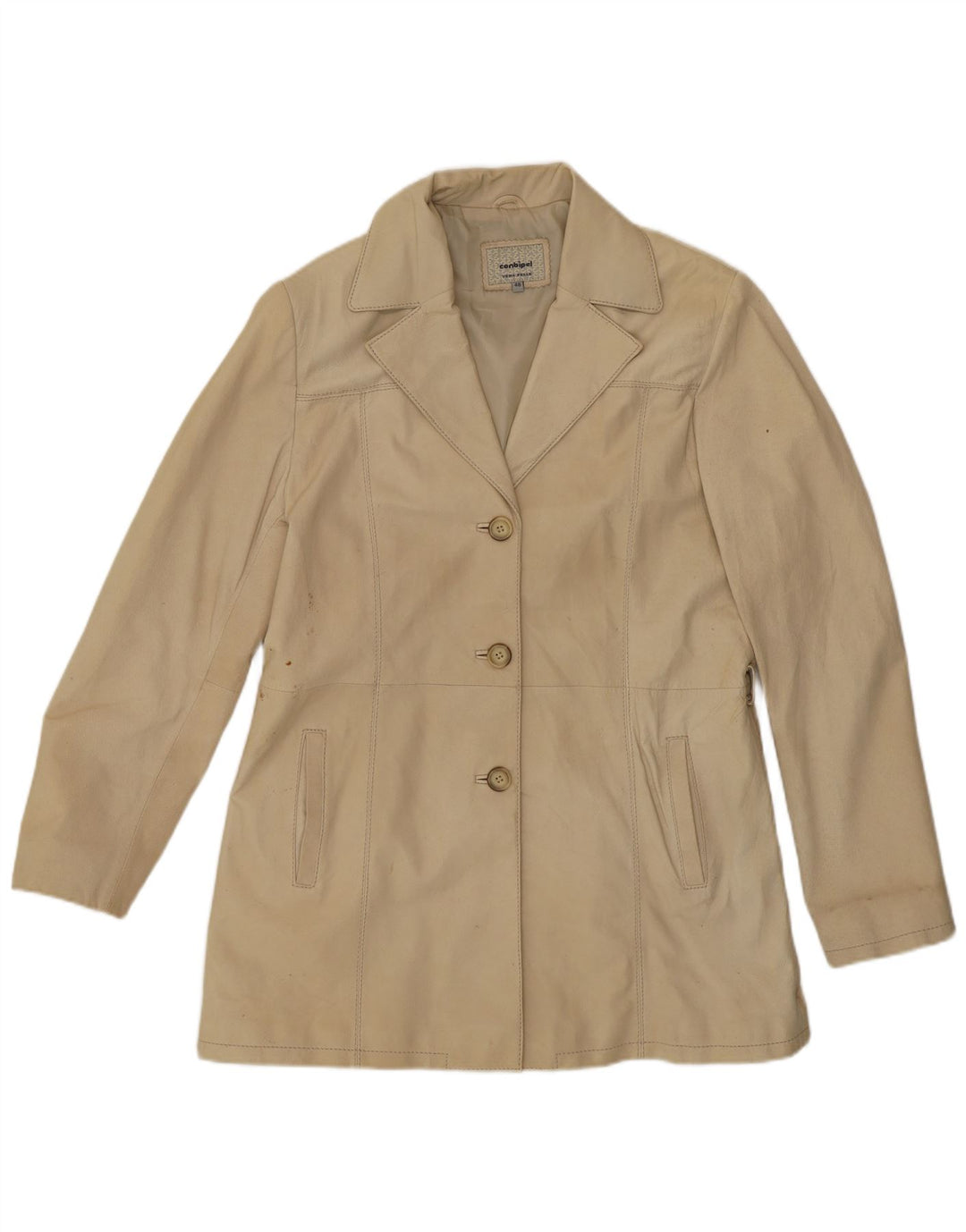 CONBIPEL Læderfrakke til kvinder IT 48 XL Beige Læder