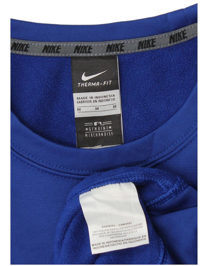 Nike Herre Therma-Fit Graphic Sweatshirt Jumper Medium Blue Polyester