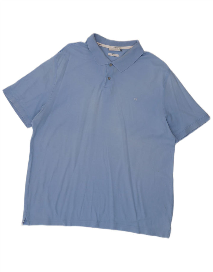 Calvin Klein Herre Slim Fit Polo Shirt 2XL Blå
