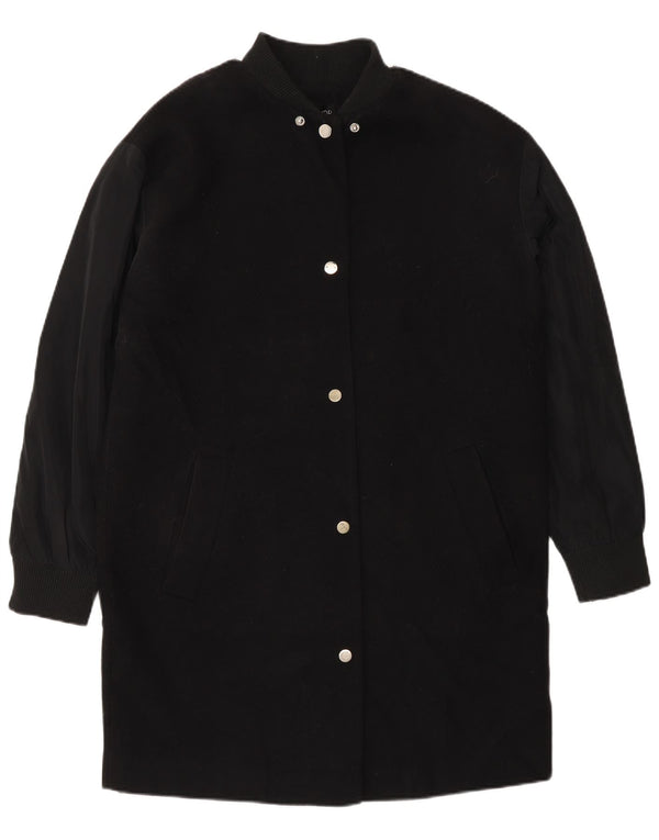 Topshop Dame Oversized Overfrakke UK 8 Small Black Polyester