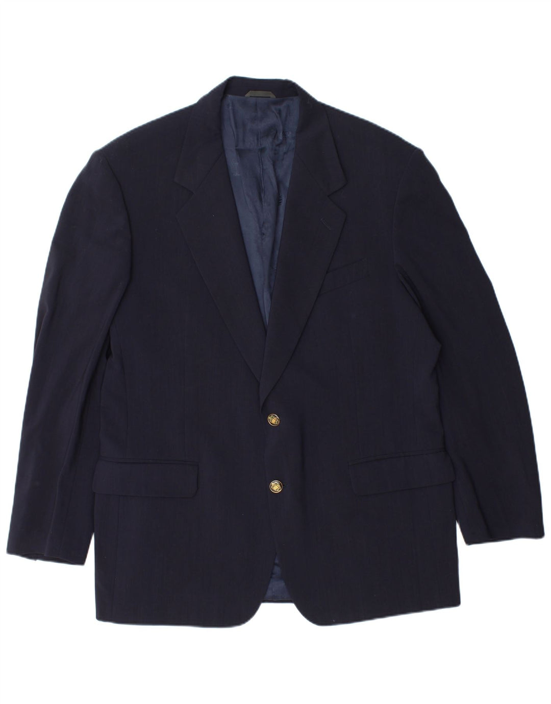 Ferre Herre 2 Knaps Blazer Jakke IT 54 2XL Navy Blue Virgin Wool