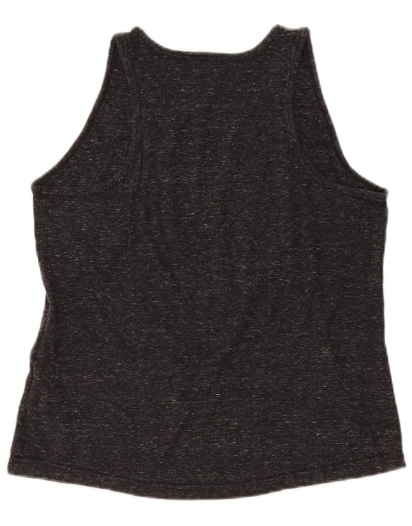 NIKE Girls Slim Fit Grafisk Vest Top 13-14 år XL Sort Flecked Bomuld