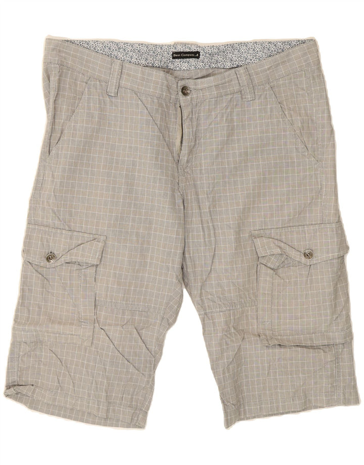 BEST COMPANY Mens Cargo Shorts XL Grey Check Vintage Best Company and Second-Hand Best Company from Messina Hembry 