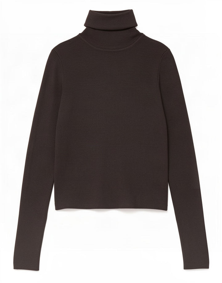 Zara Dame Crop Roll Neck Jumper Sweater UK 12 Medium Grey Viscose