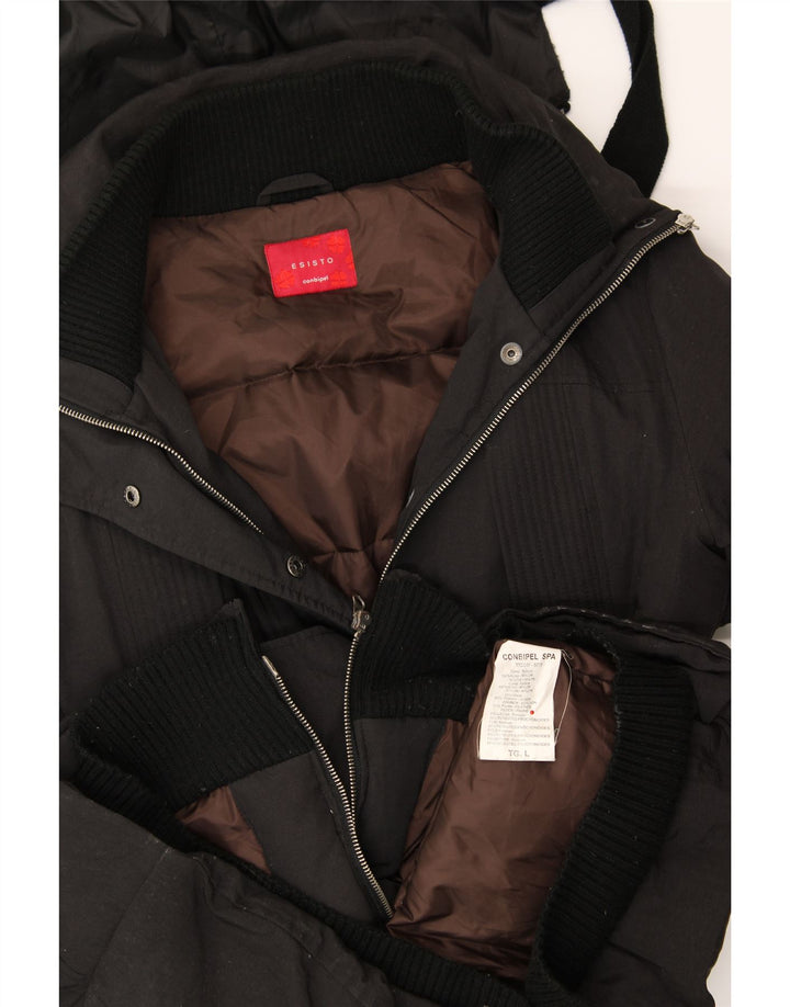CONBIPEL Womens Esisto Hooded Padded Coat UK 16 Large Black Nylon Vintage Conbipel and Second-Hand Conbipel from Messina Hembry 