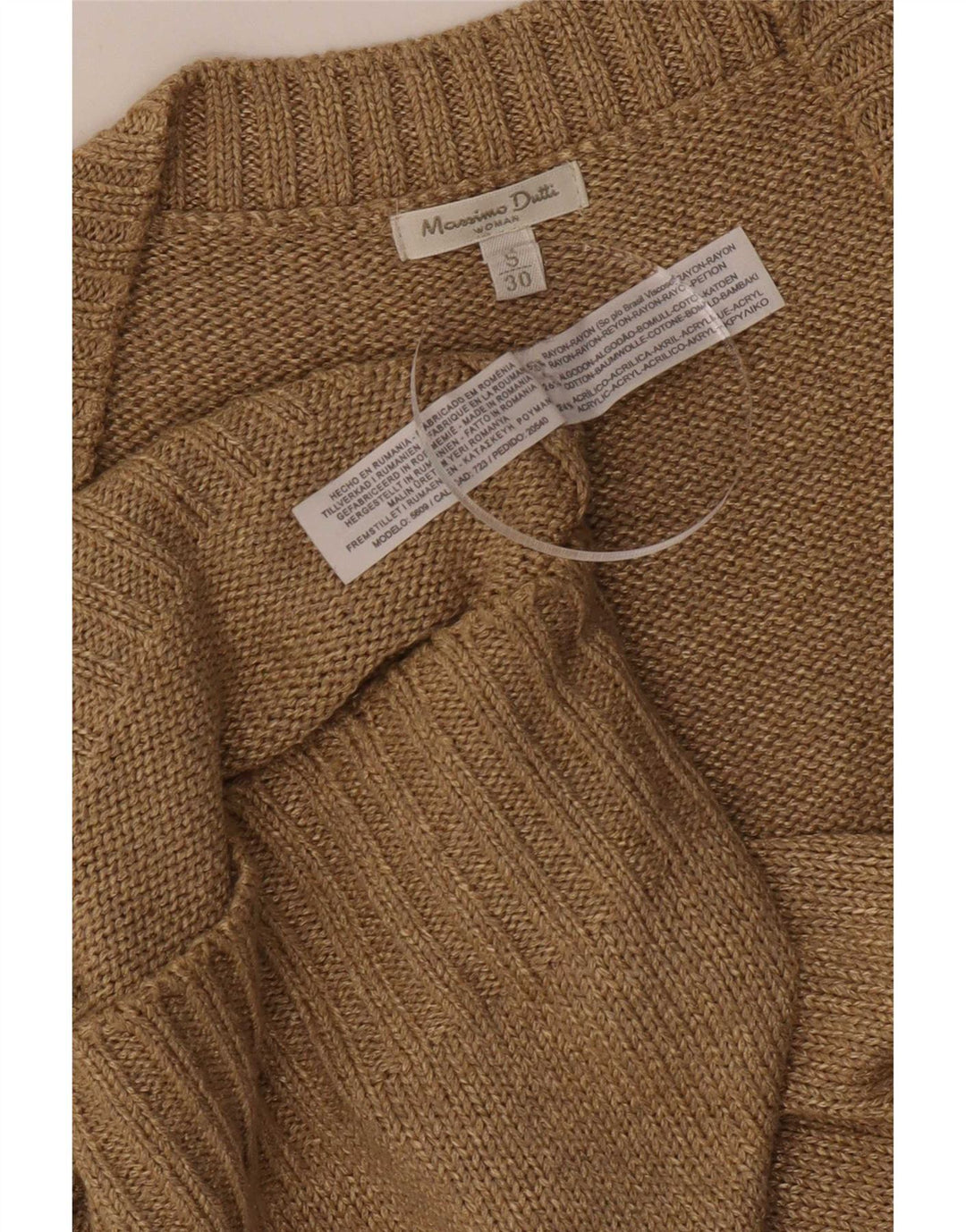 Massimo Dutti Dame Vest Tank Top UK 10 Small Khaki Rayon