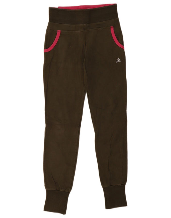 Adidas Dame træningsdragt Bukser Joggers UK 10 Small Khaki Cotton