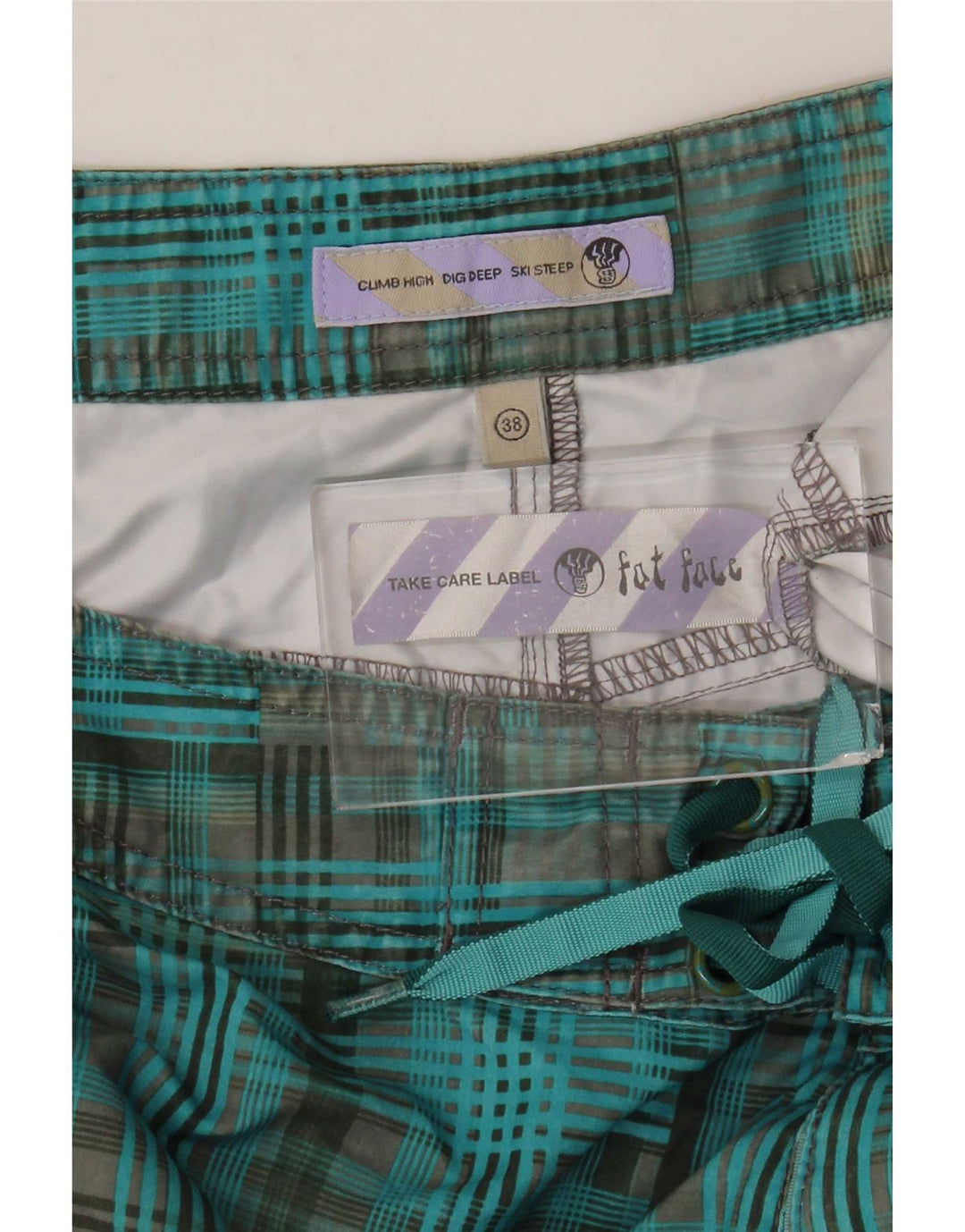 Fat Face Herre svømmeshorts XL blå ternet polyester