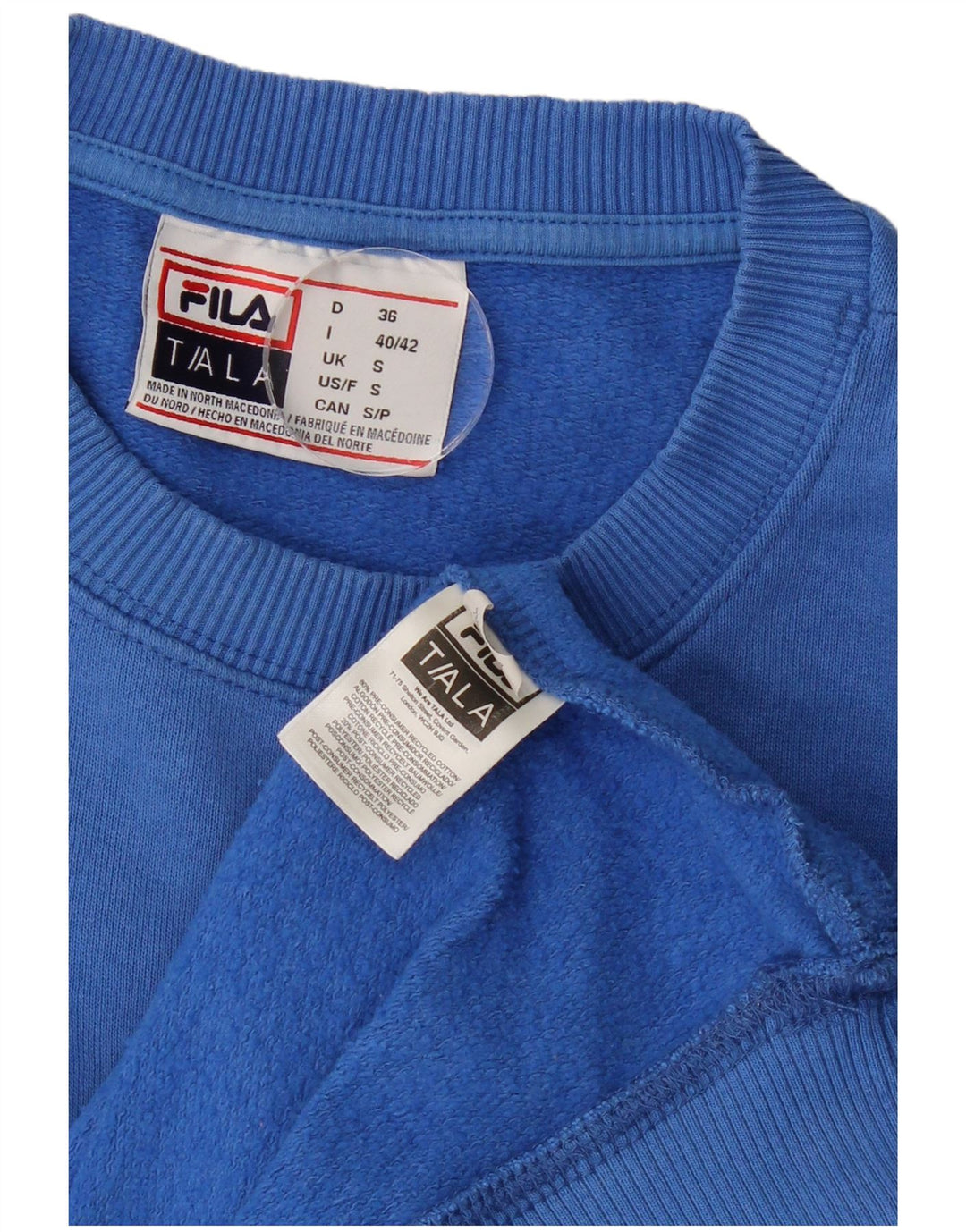 FILA Mens Graphic Sweatshirt Jumper Small Blue Cotton