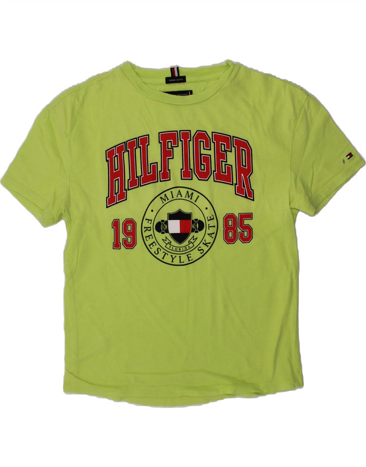 TOMMY HILFIGER Boys Graphic T-Shirt Top 9-10 Years Green Vintage Tommy Hilfiger and Second-Hand Tommy Hilfiger from Messina Hembry 