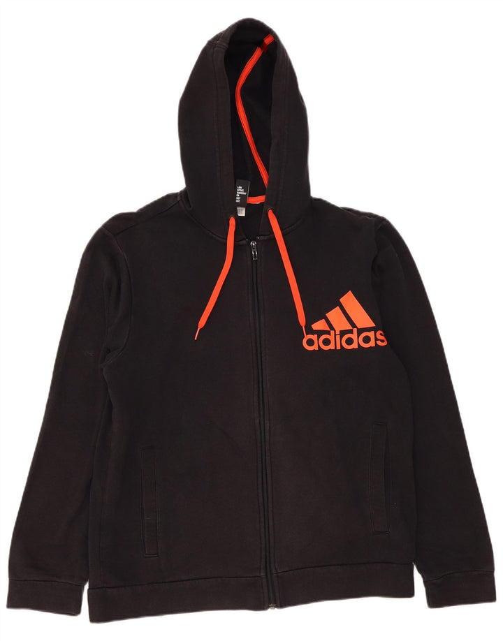 Adidas Herre grafisk hættetrøje med lynlås, stor sort