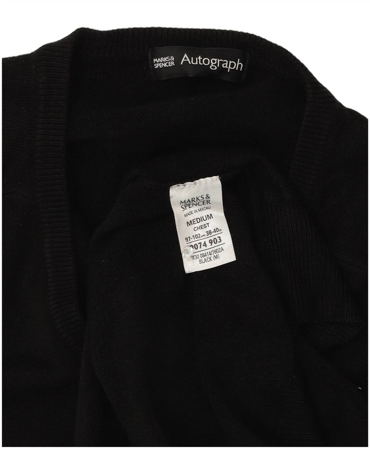 Marks & Spencer Herre Autograph V-hals Trøje Medium Sort Akryl