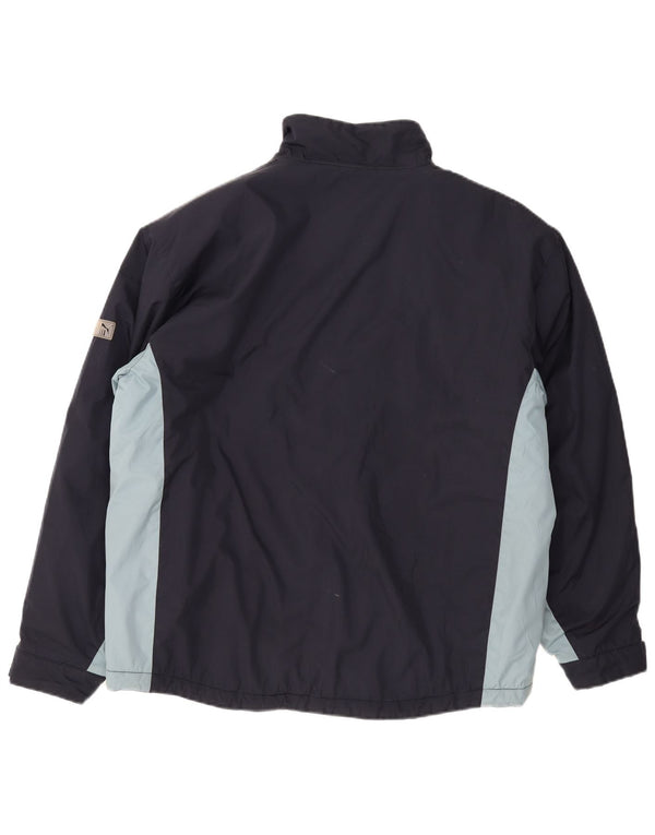 Puma Herre Windbreaker Jacket UK 42 XL Navy Blue Colourblock Polyester