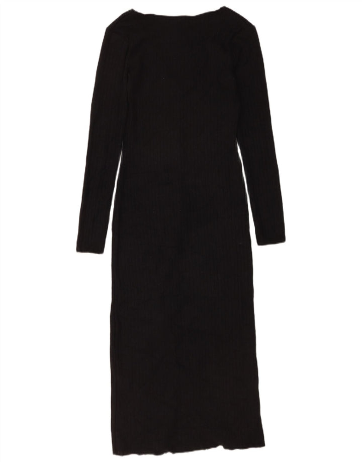 Zara Dame Jumper Dress UK 8 Small Black Viscose