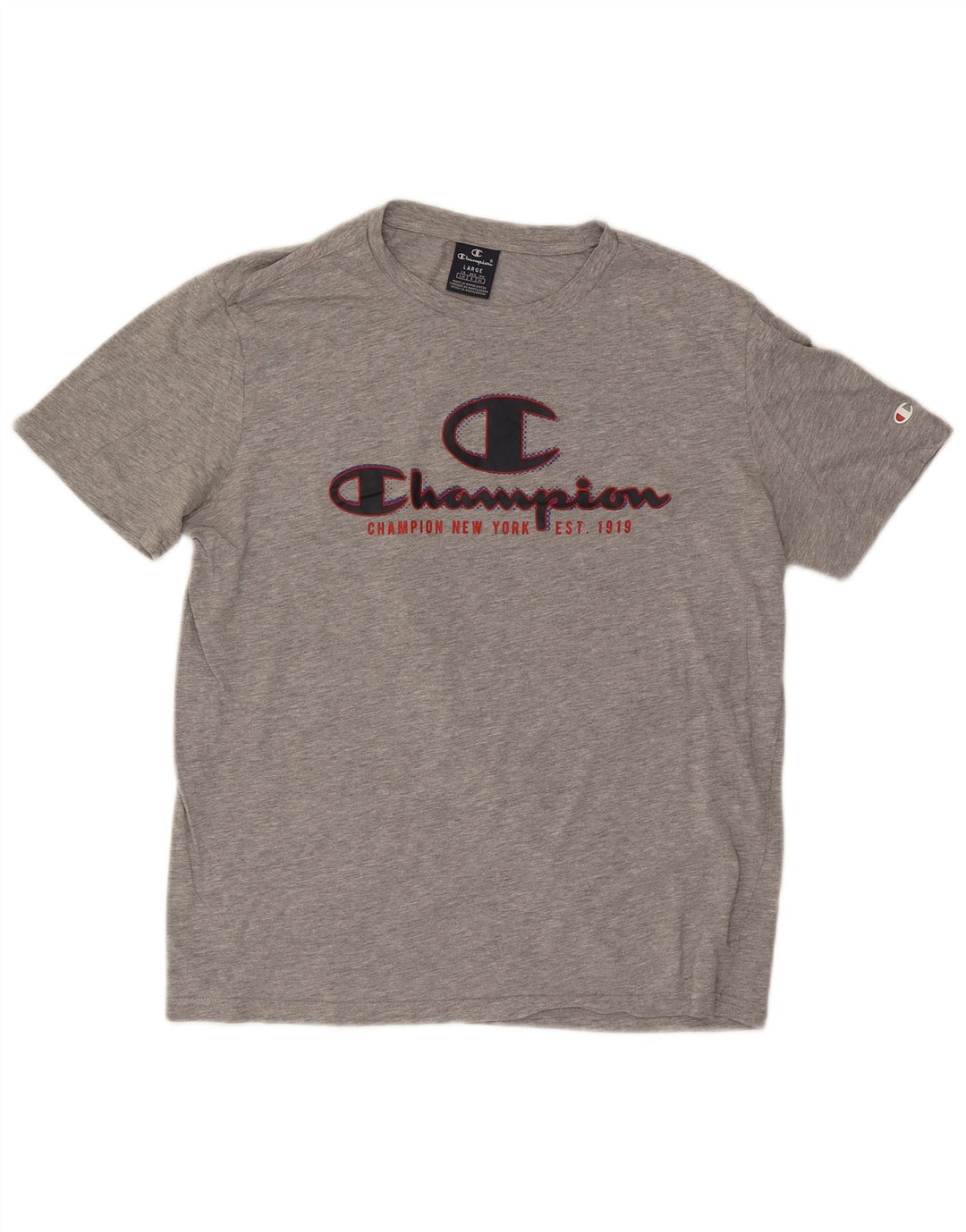CHAMPION Womens Graphic T-Shirt Top UK 16 Large Grey
