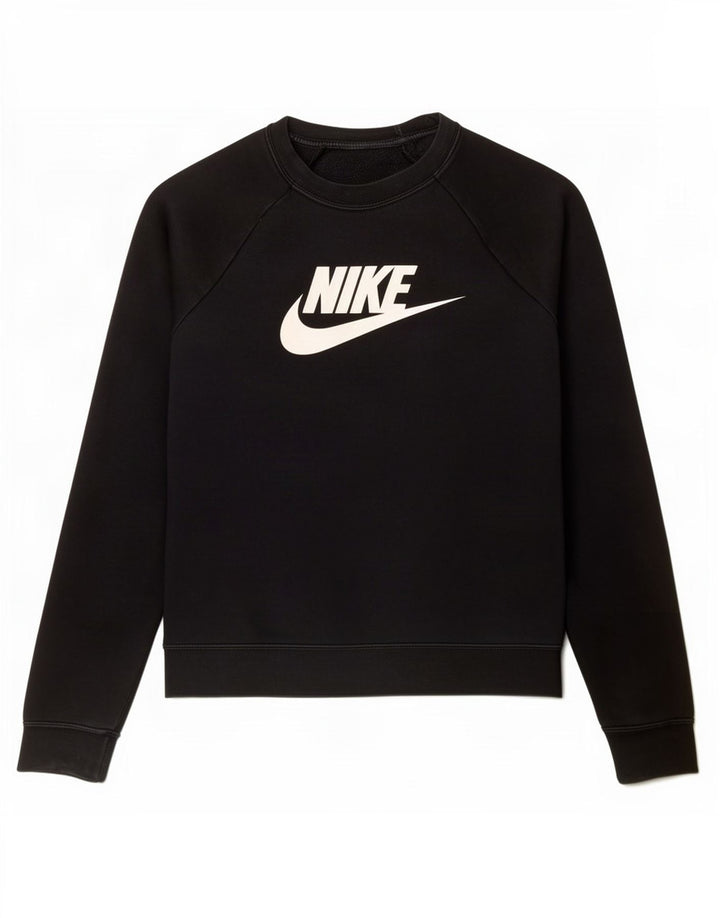 Nike Womens Grafisk Oversized Sweatshirt Jumper UK 10 Small Black Bomuld