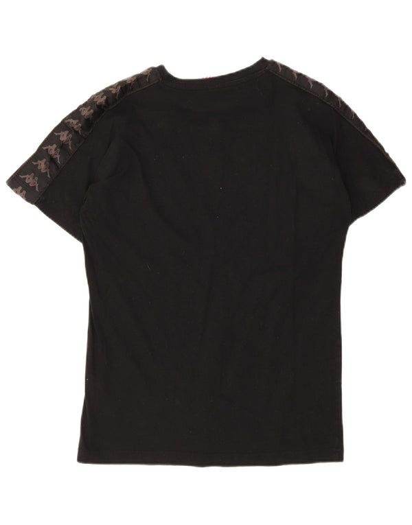 Kappa Kvinders Grafiske T-shirt Top UK 10 Small Sort Bomuld