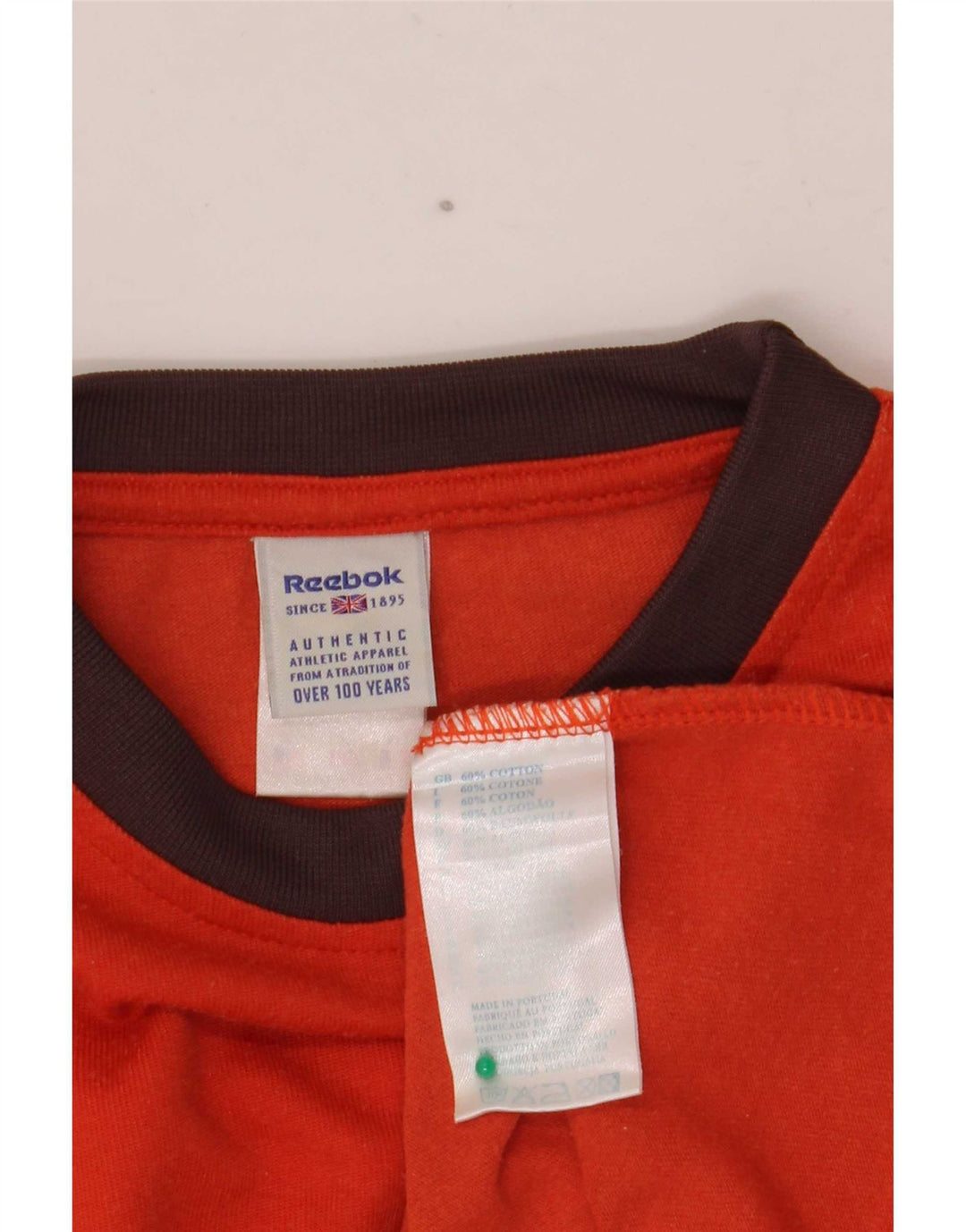 Reebok Herre T-Shirt Top Stor Orange Bomuld