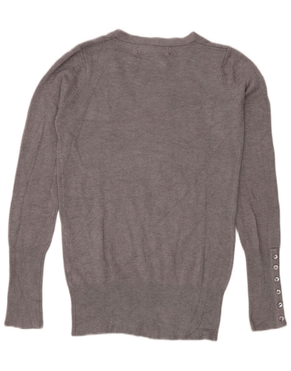 Zara Dame V-hals sweater UK 10 Small Grå