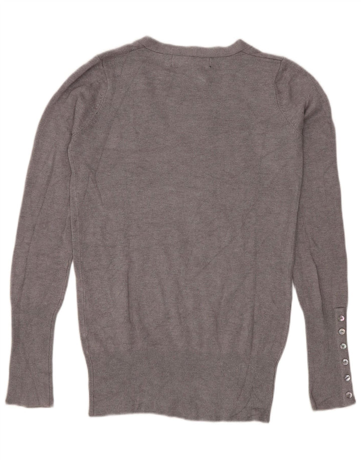Zara Dame V-hals sweater UK 10 Small Grå