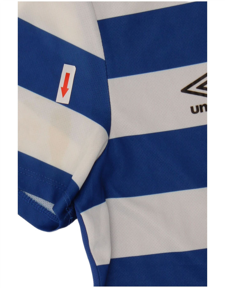 Umbro Boys T-Shirt Top 9-10 År Medium Blå Stribet Polyester