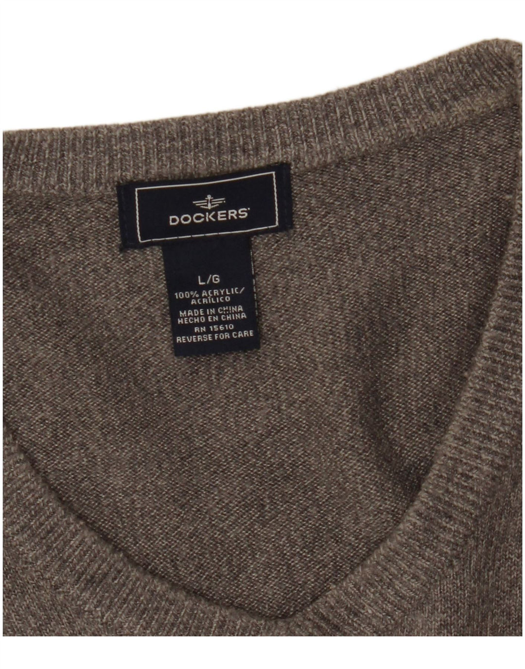 Dockers Herre V-hals sweater Stor Grå Akryl