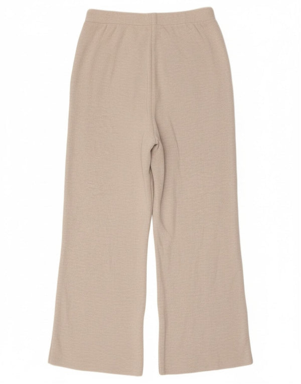 Zara Womens Tracksuit Bukser med brede ben UK 14 Large Off White Polyester