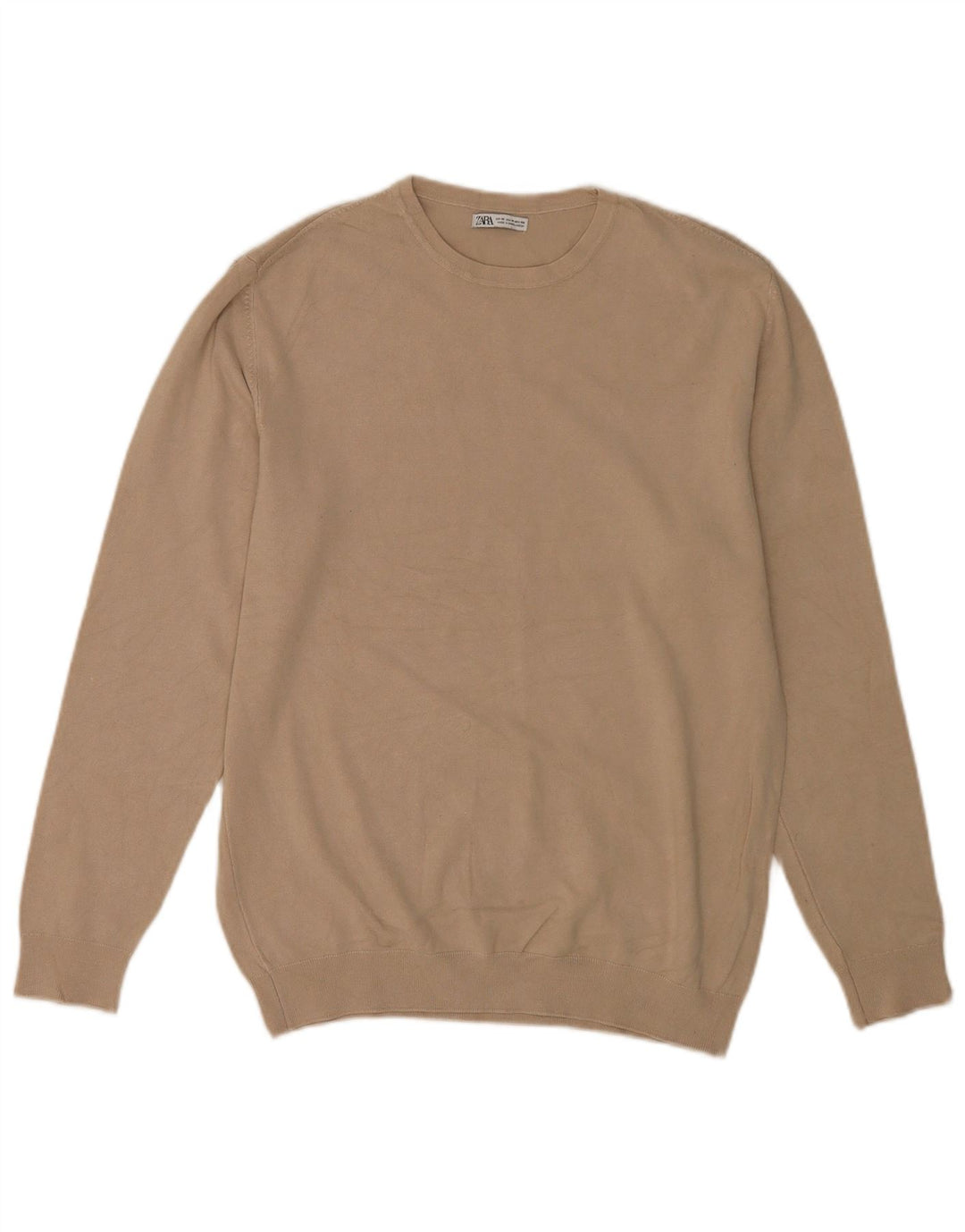 Zara Herre sweater med rund hals, medium beige