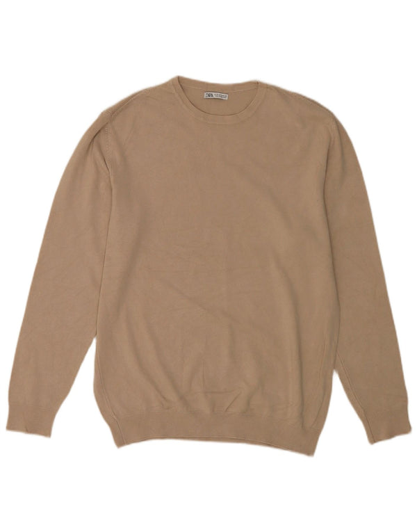 Zara Herre sweater med rund hals, medium beige