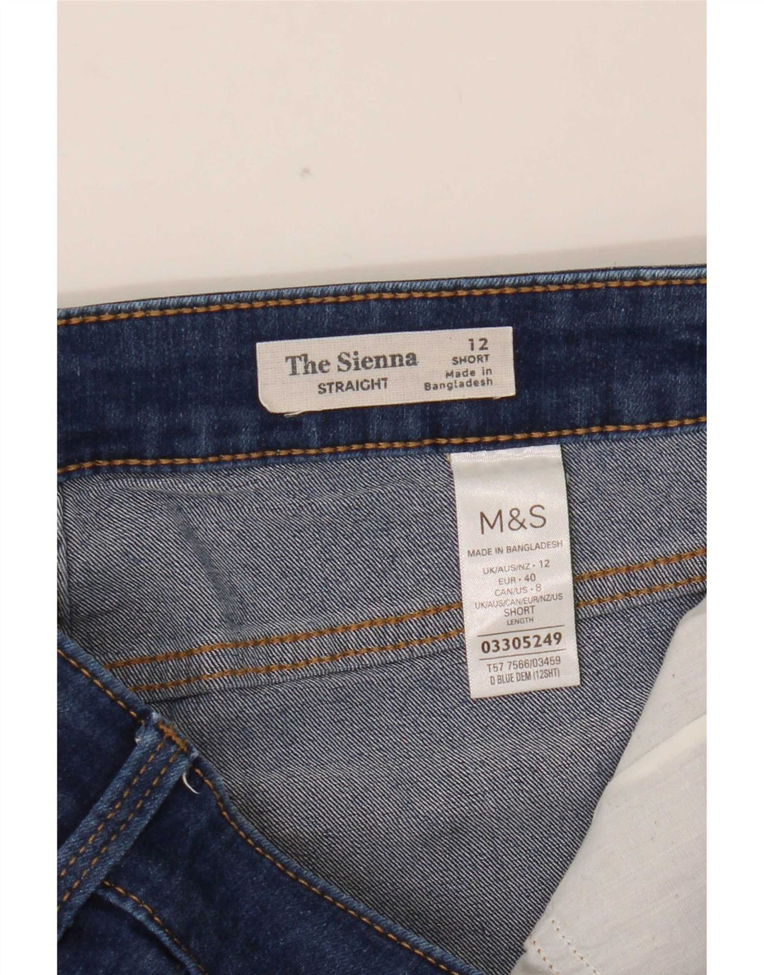 Marks & Spencer Womens The Sienna Straight Jeans UK 12 Medium W29 L27 Blue