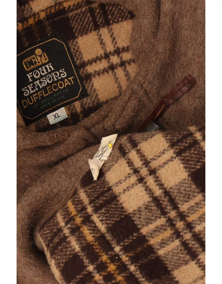 Four Seasons Dame Hætte Oversized Duffel Coat UK 18 XL Beige Uld