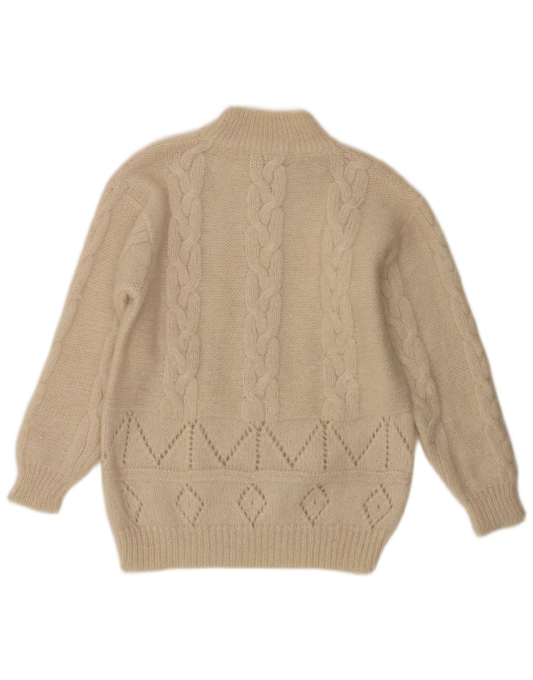 Vintage Dame Turtle Neck Jumper Sweater UK 16 Large Off White