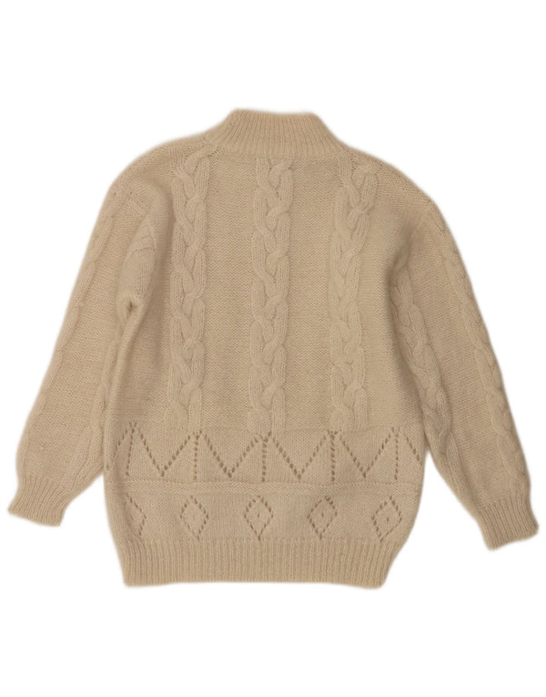 Vintage Womens Turtle Neck Jumper Sweater UK 16 Large Off White