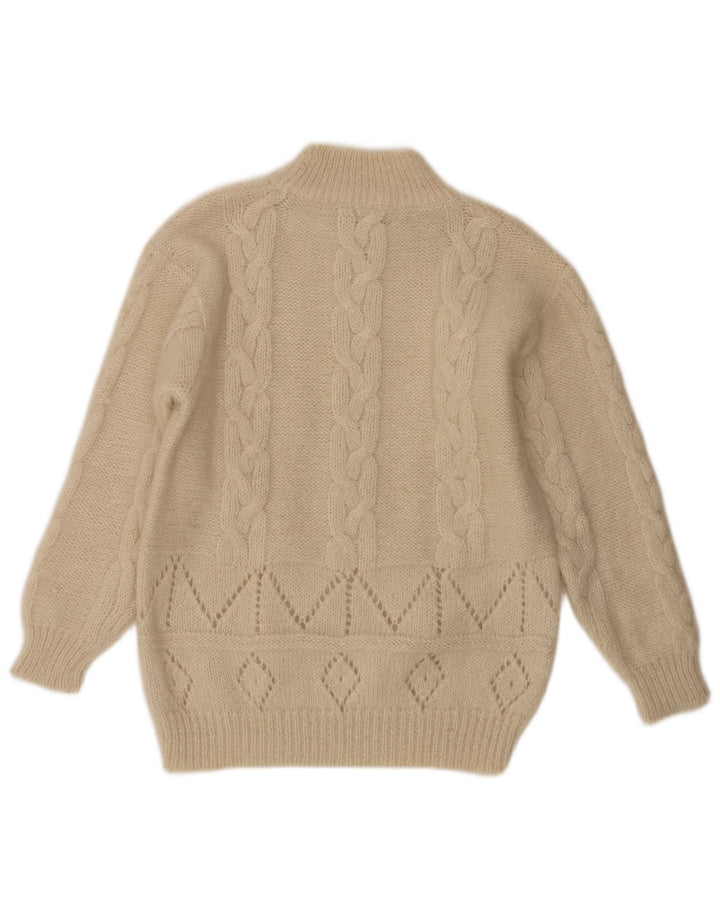 Vintage Dame Turtle Neck Jumper Sweater UK 16 Large Off White