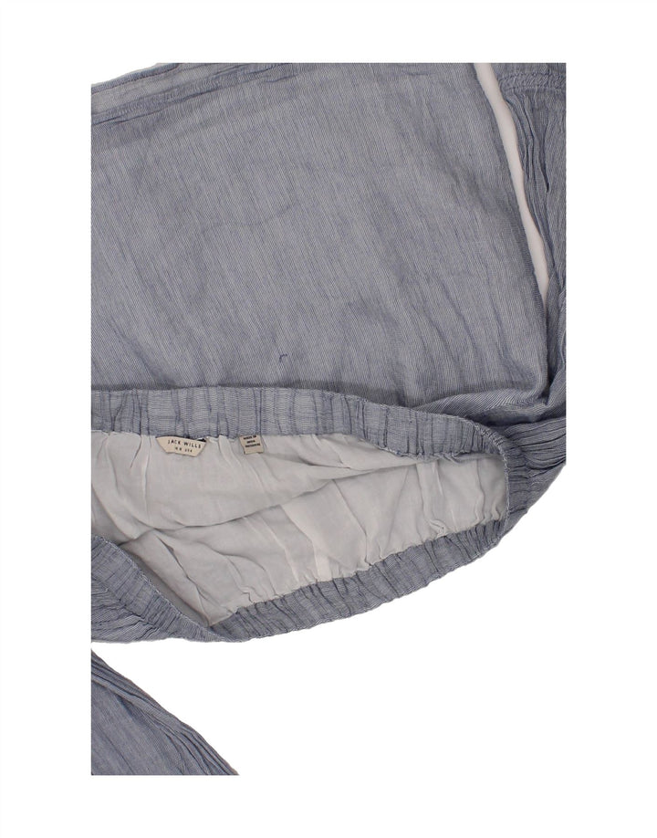 JACK WILLS Womens Off Shoulder Top UK 8 Small Blue Cotton Vintage Jack Wills and Second-Hand Jack Wills from Messina Hembry 