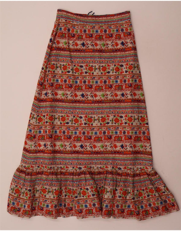 Vintage kvinders Maxi-nederdel W28 Medium Multicolored Floral