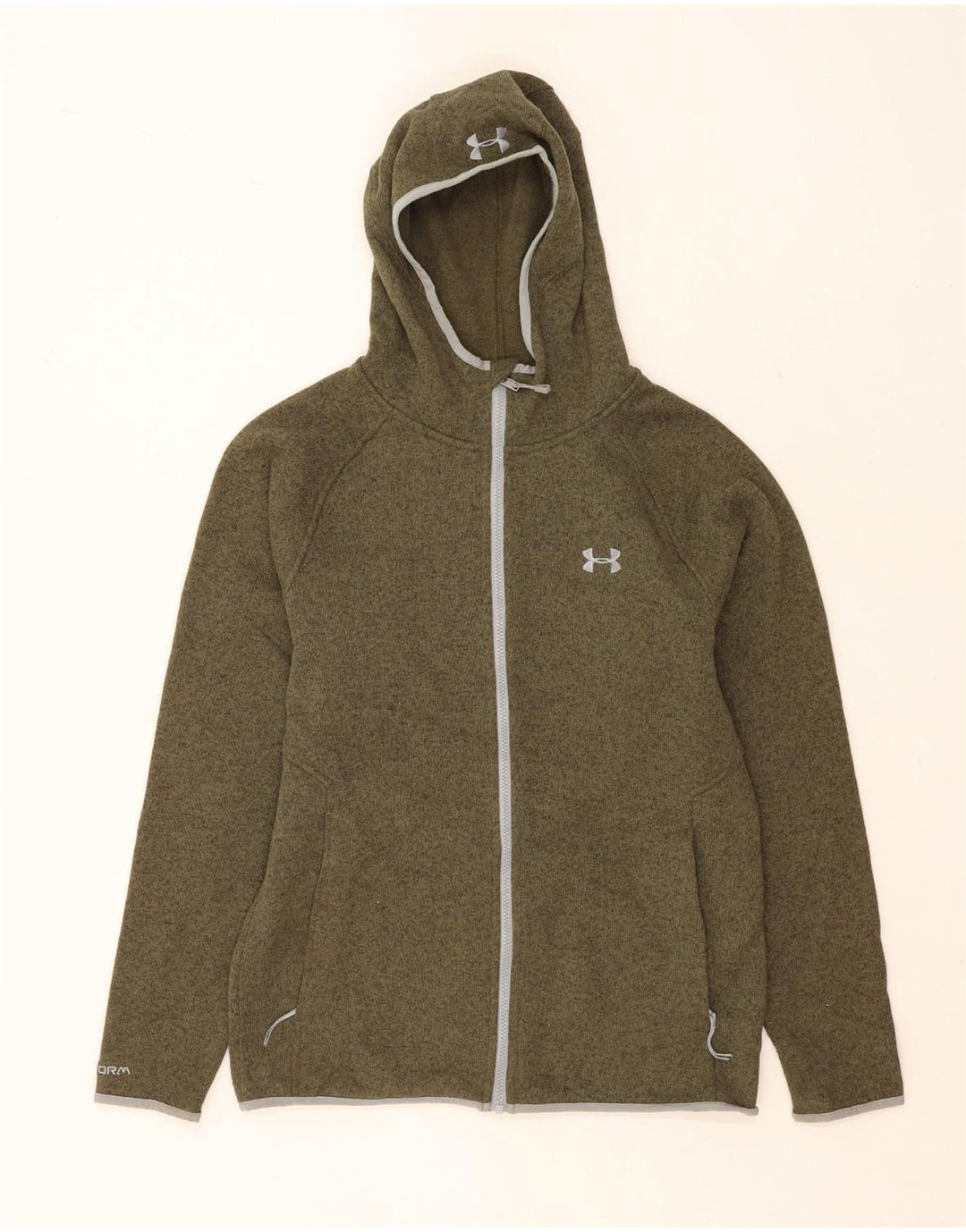 Under Armour Herre hættetrøje med lynlås stor grøn flækket