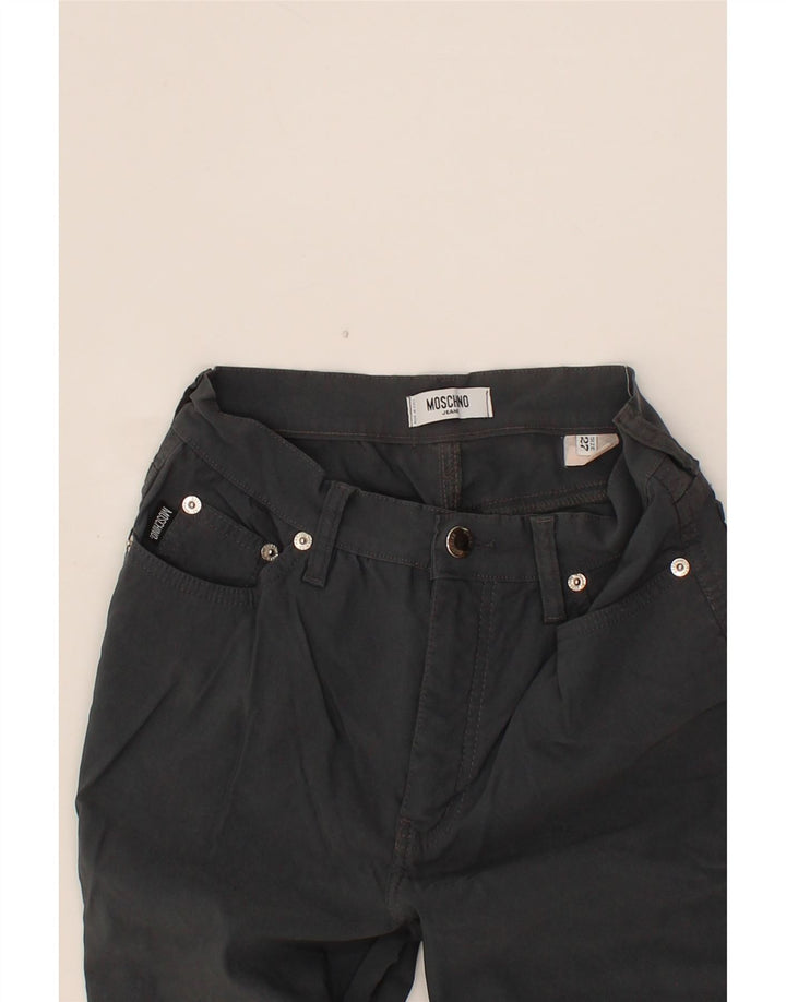 MOSCHINO Womens Straight Casual Trousers W27 L26 Black Vintage Moschino and Second-Hand Moschino from Messina Hembry 