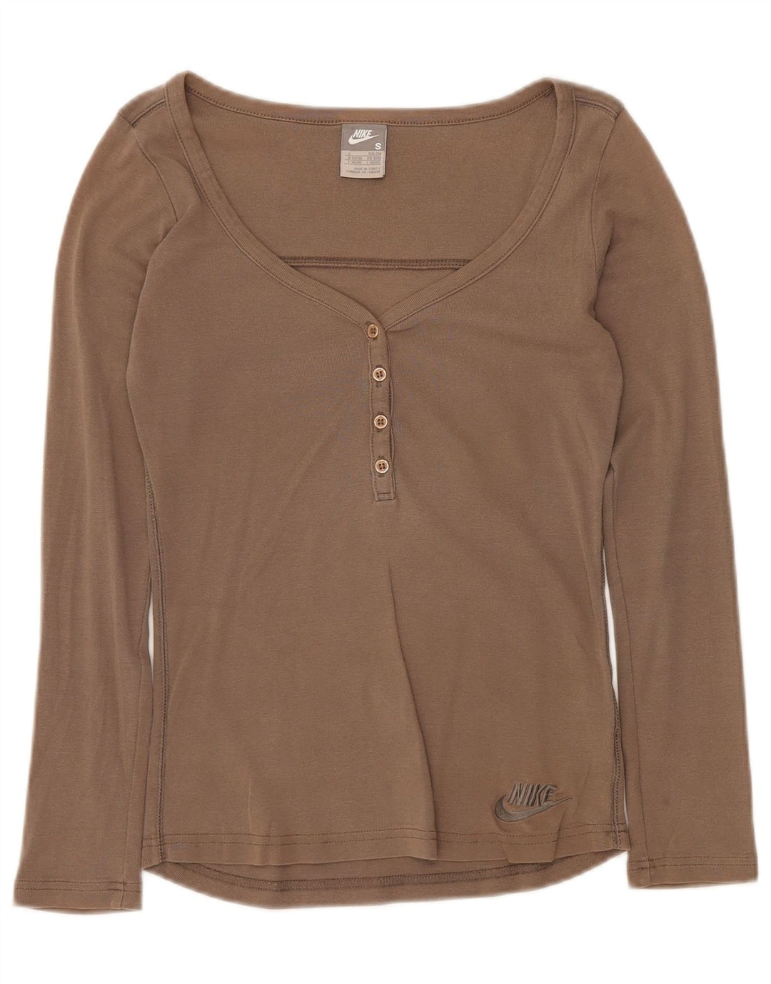 NIKE Dametop Langærmet UK 8/10 lille grå bomuld