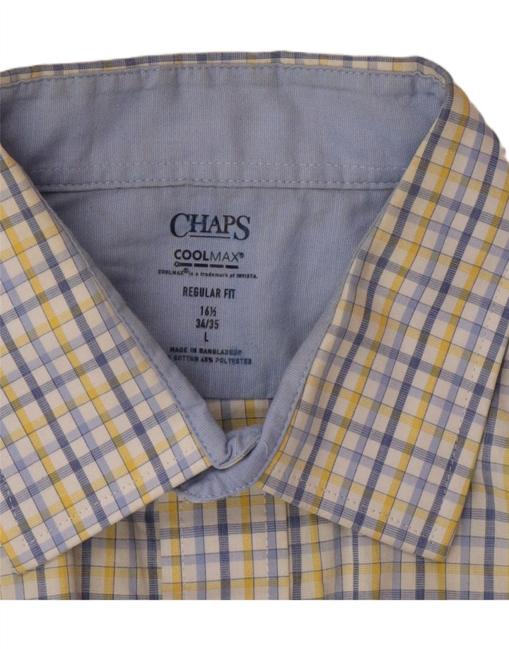 Chaps Herre Regular Fit skjorte str. 16 1/2 Large Flerfarvet ternet bomuld