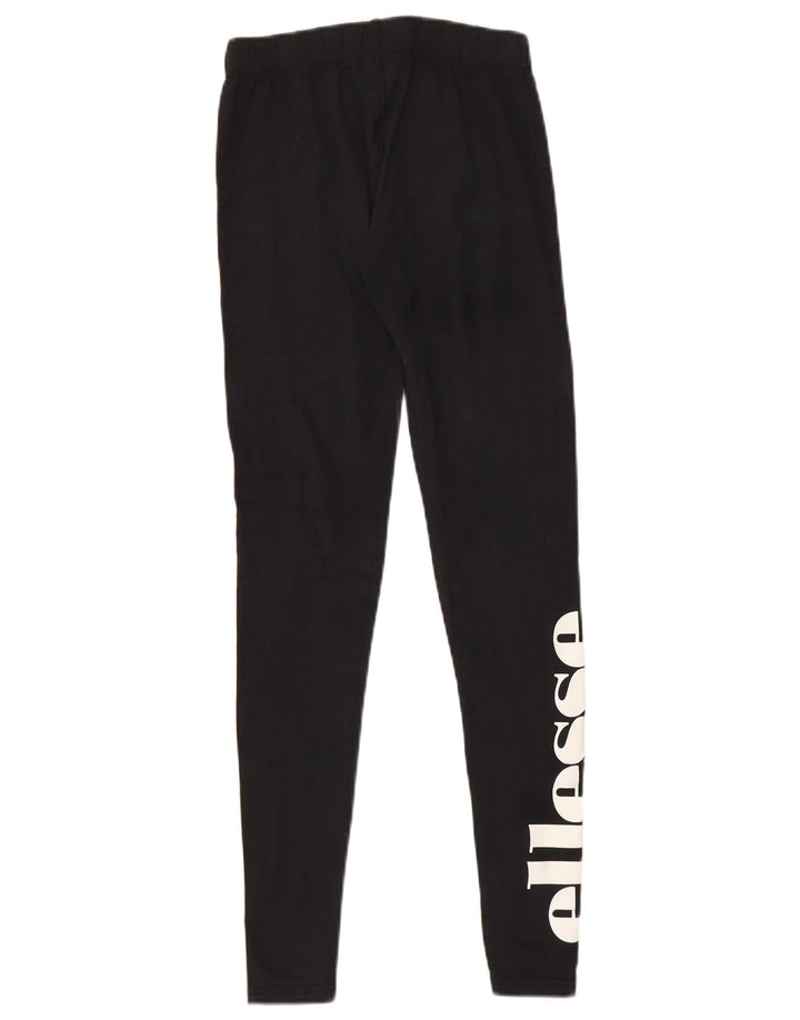 Ellesse Womens Grafiske Leggings UK 8 Small Black Bomuld