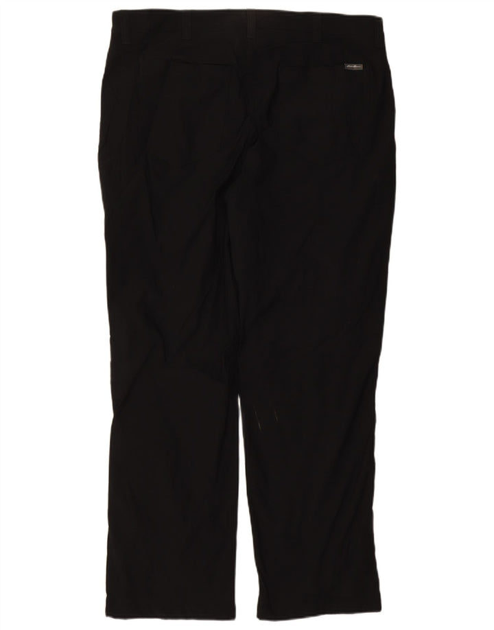 EDDIE BAUER Straight Cargo Bukser til mænd W38 L30 Sort Nylon