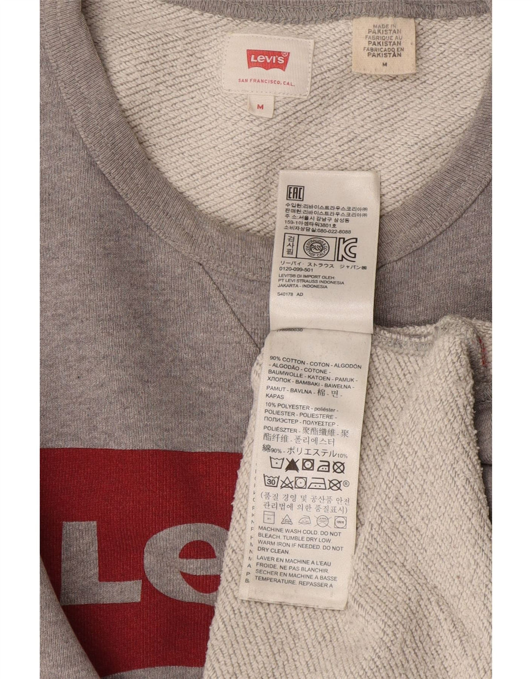 Levi's Grafisk sweatshirt til mænd mellem grå bomuld