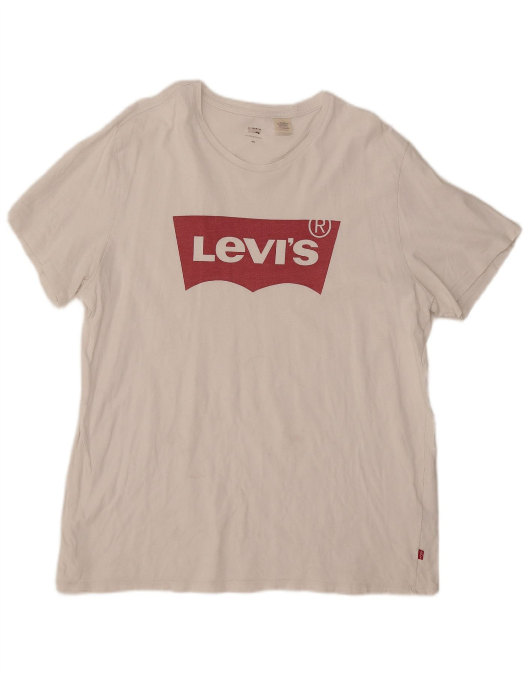 LEVI'S Dame Grafisk T-Shirt Top UK 20 2XL Hvid