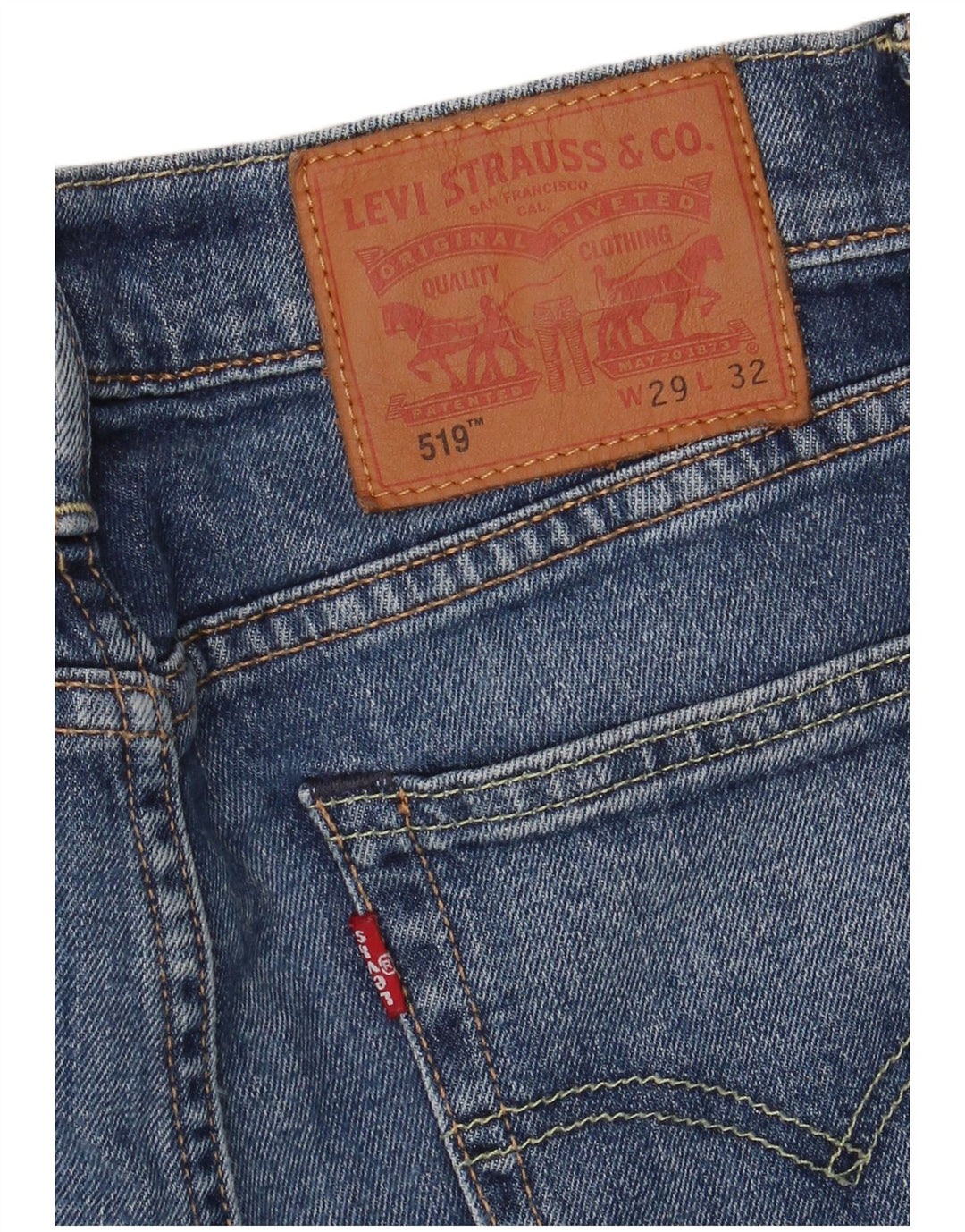 LEVI'S Mens 519 Skinny Jeans W29 L32 Blue Cotton