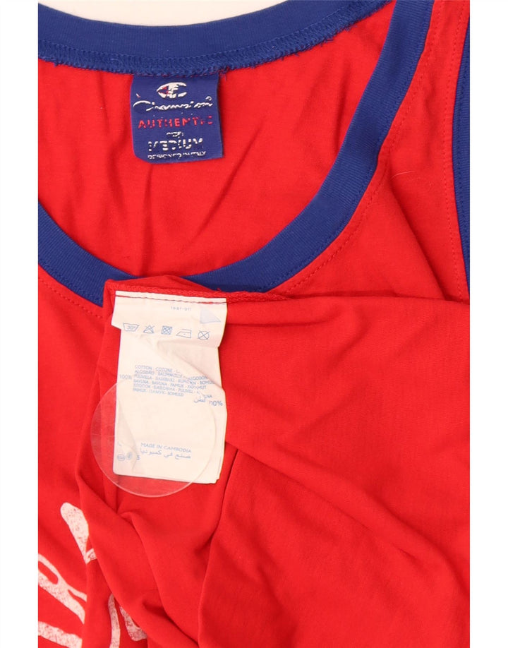 Champion Herre Grafisk Vest Top Medium Rød Bomuld