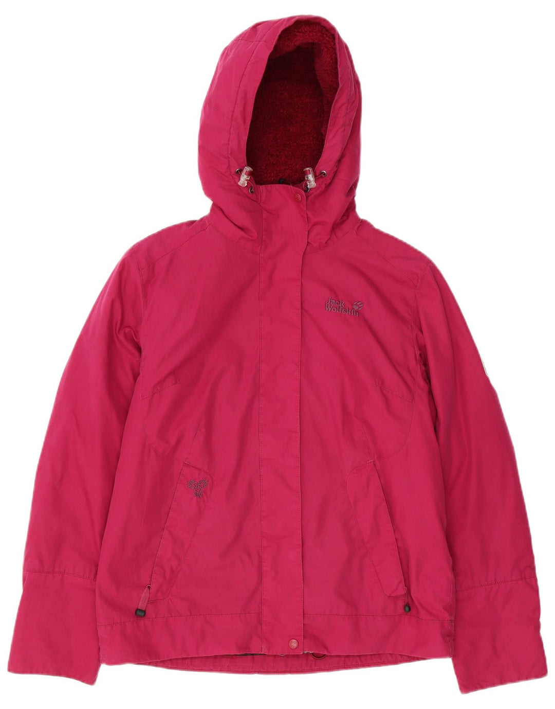 JACK WOLFSKIN Vindjakke med hætte til kvinder UK 12/14 Medium Pink