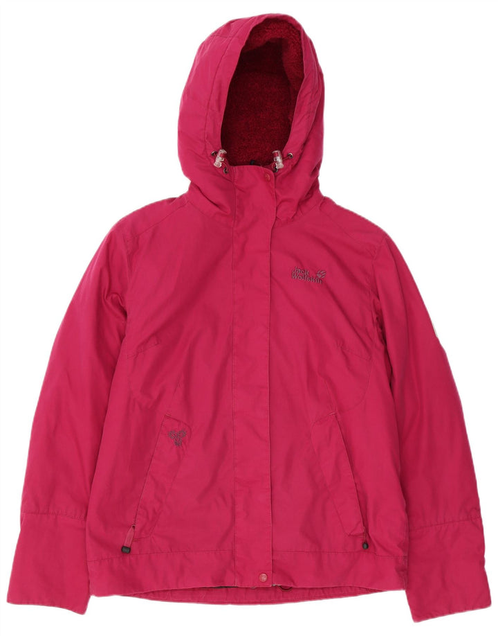 JACK WOLFSKIN Vindjakke med hætte til kvinder UK 12/14 Medium Pink
